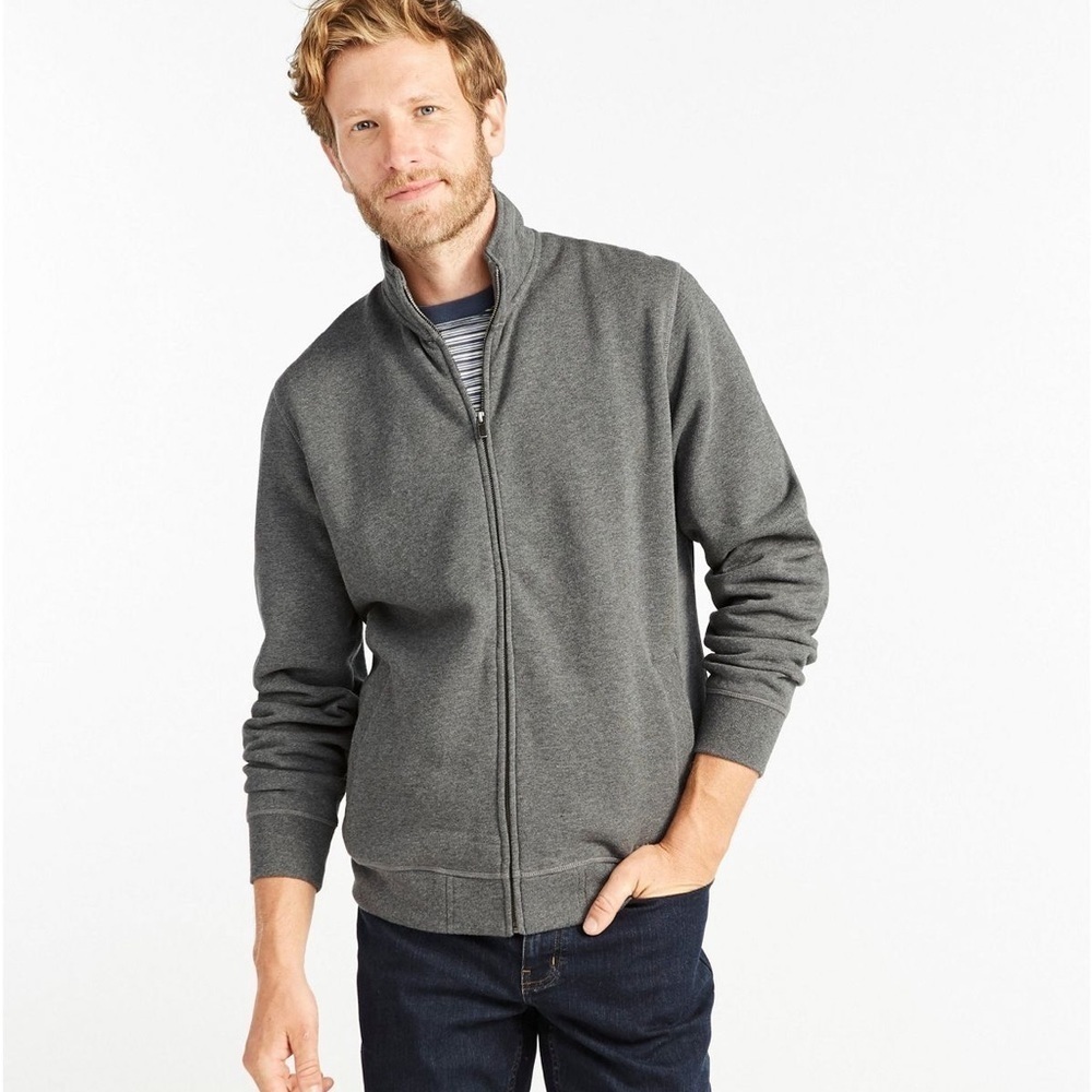 LL Bean Men’s Athletic Full Zip Sweatshirt Size XL Tall Color Army Green